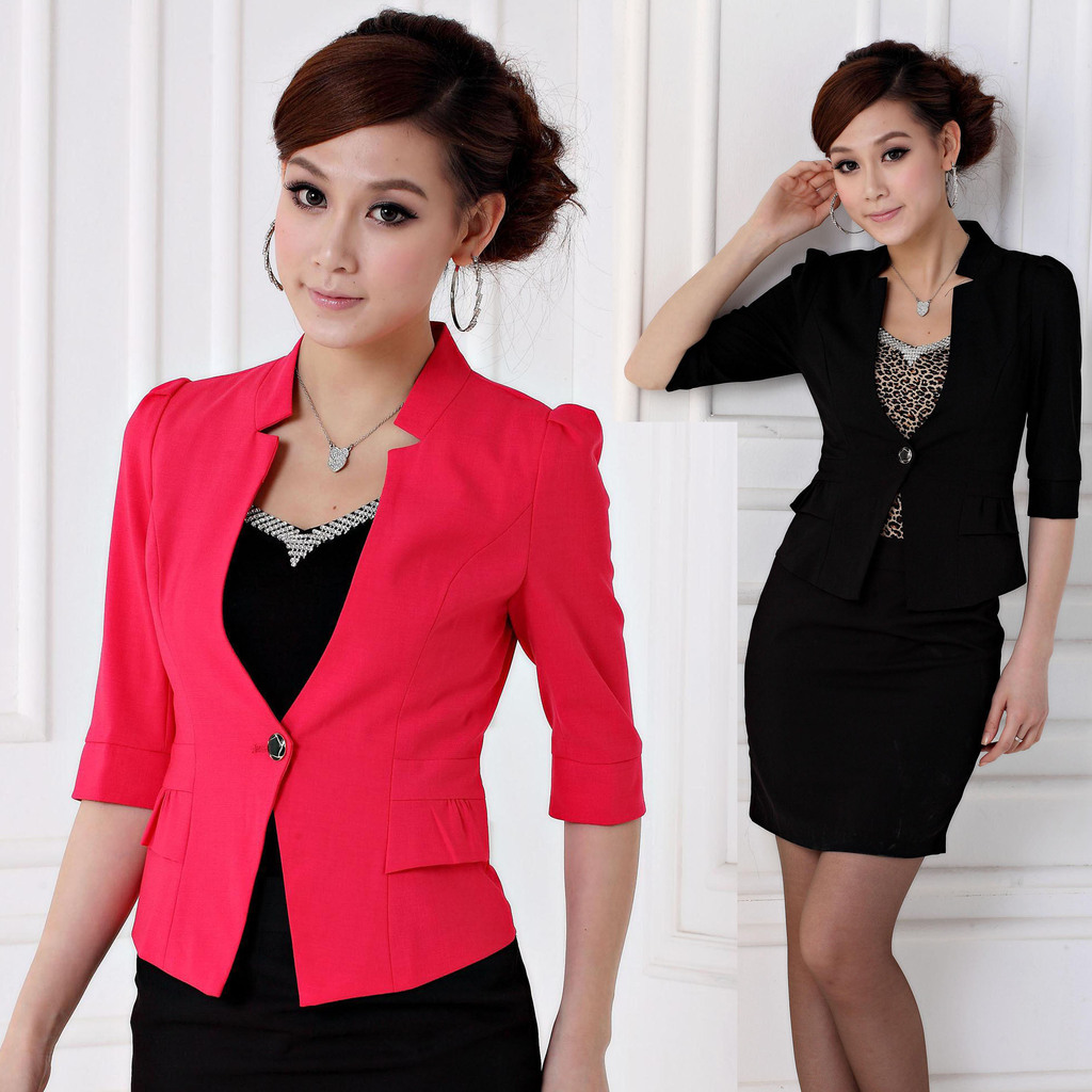 2013 spring ol fashion work wear women's set half sleeve blazer half sleeve skirt work wear