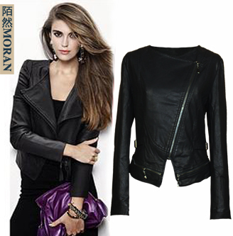 2013 spring outerwear motorcycle women's leather clothing women's short design slim small leather clothing PU jacket fashion