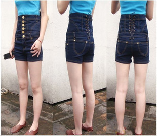 2013 spring pants abdomen drawing high waist shorts denim knee-length pants capris