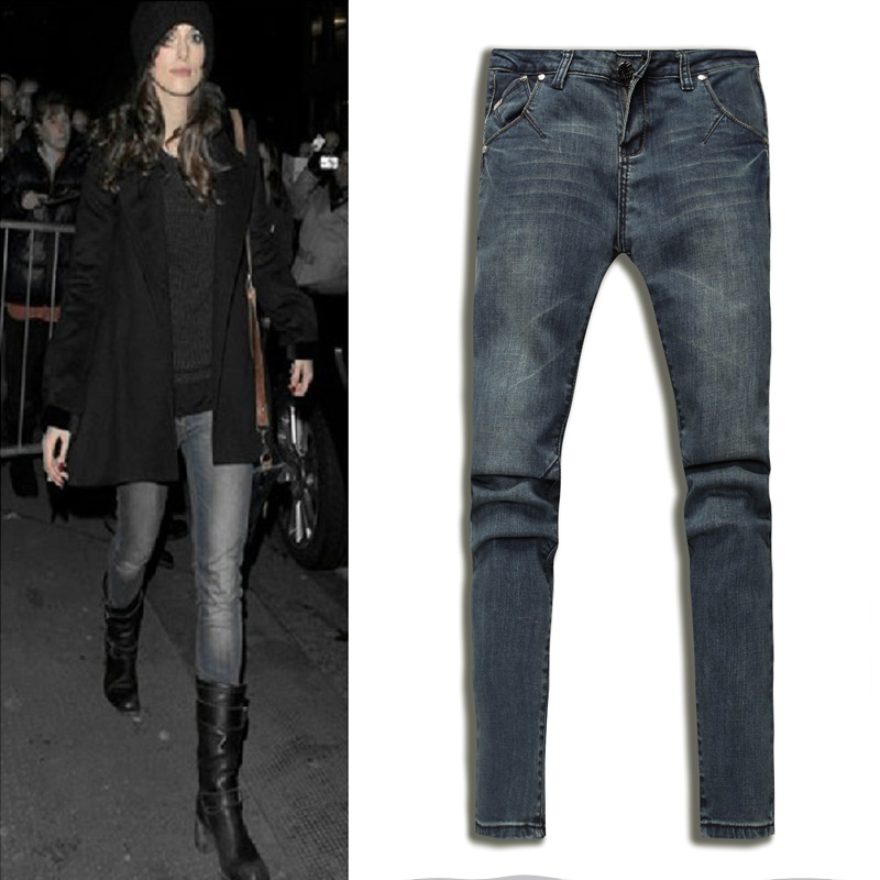 2013 spring pants female skinny jeans pants thin vintage women's pencil pants trousers