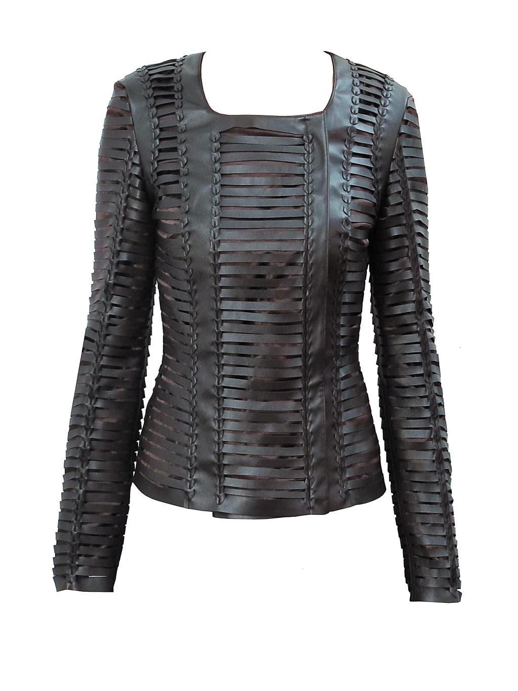 2013 spring pew outerwear fashion faux leather motorcycle short design cutout leather clothing female outerwear jacket