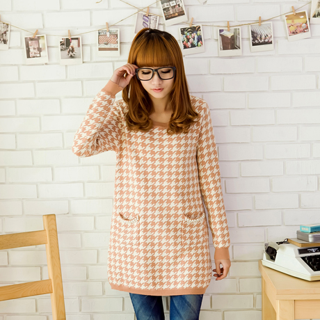 2013 spring preppy style medium-long loose long-sleeve sweater outerwear female 1153