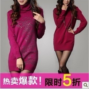 2013 spring print medium-long sweater female long-sleeve basic shirt sweater