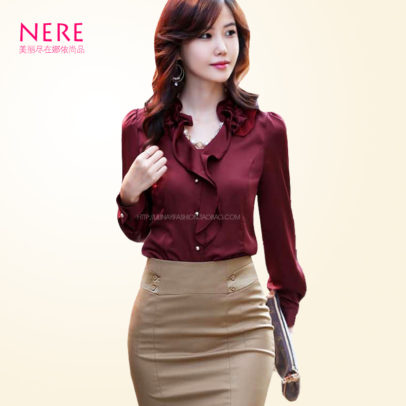 2013 spring professional set ol elegant shirt dresses silk shirt bag skirt women's