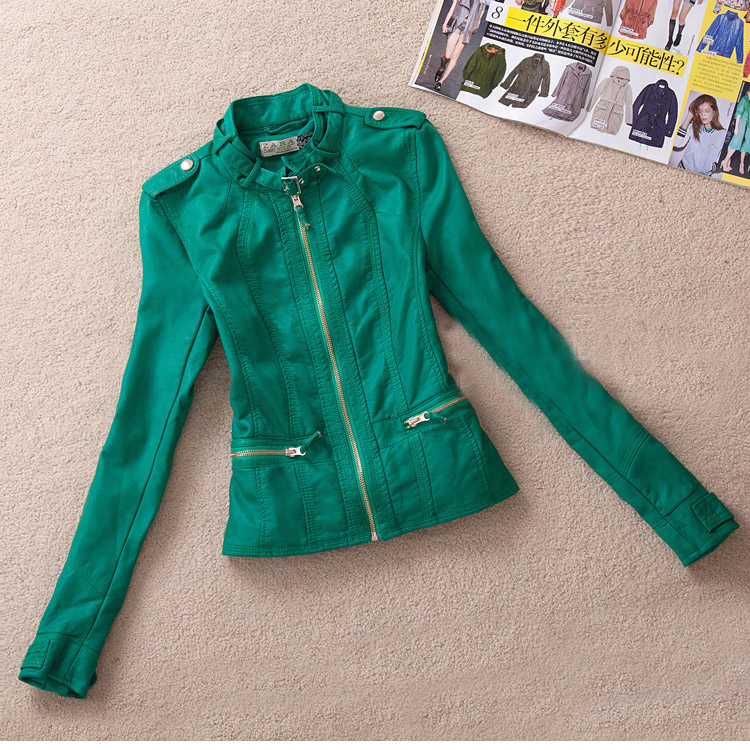 2013 spring PU women's outerwear female motorcycle clothing leather female short design slim women's leather clothing