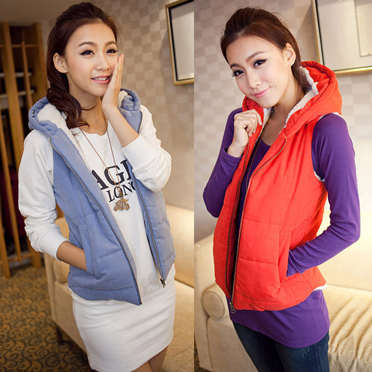 2013 spring reversible berber fleece liner vest Women thickening coat vest outerwear vest