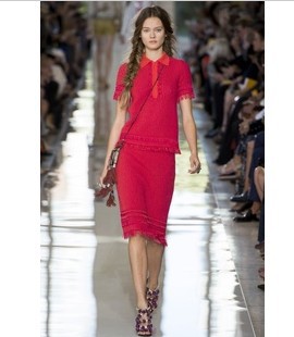 2013 spring Series women's t   tassel set dress red set  and autumn sets