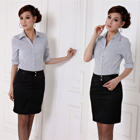 2013 spring set formal ol work wear women's professional skirt work wear half sleeve shirt set