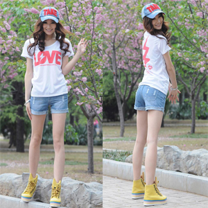 2013 spring shorts female hole casual loose plus size denim shorts female