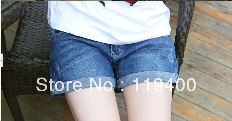 2013 spring shorts female hole casual loose plus size denim shorts mm single-shorts female