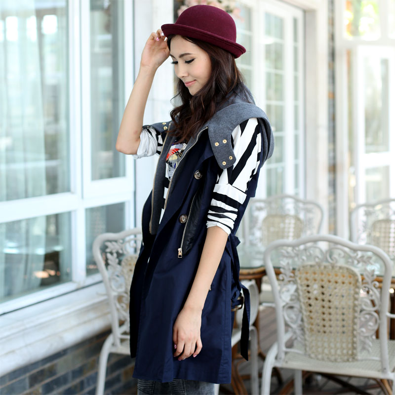 2013 spring slim detachable knitted cap women's 0235 vest