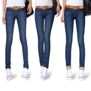 2013 spring slim roll up hem jeans female pencil pants long trousers