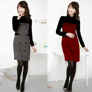 2013 spring slim stand collar professional set student school uniform work uniforms work wear one-piece dress