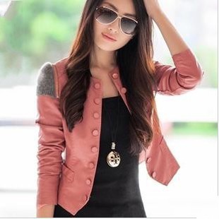 2013 spring small leather clothing female short design water wash PU jacket fashion o-neck slim women's outerwear motorcycle