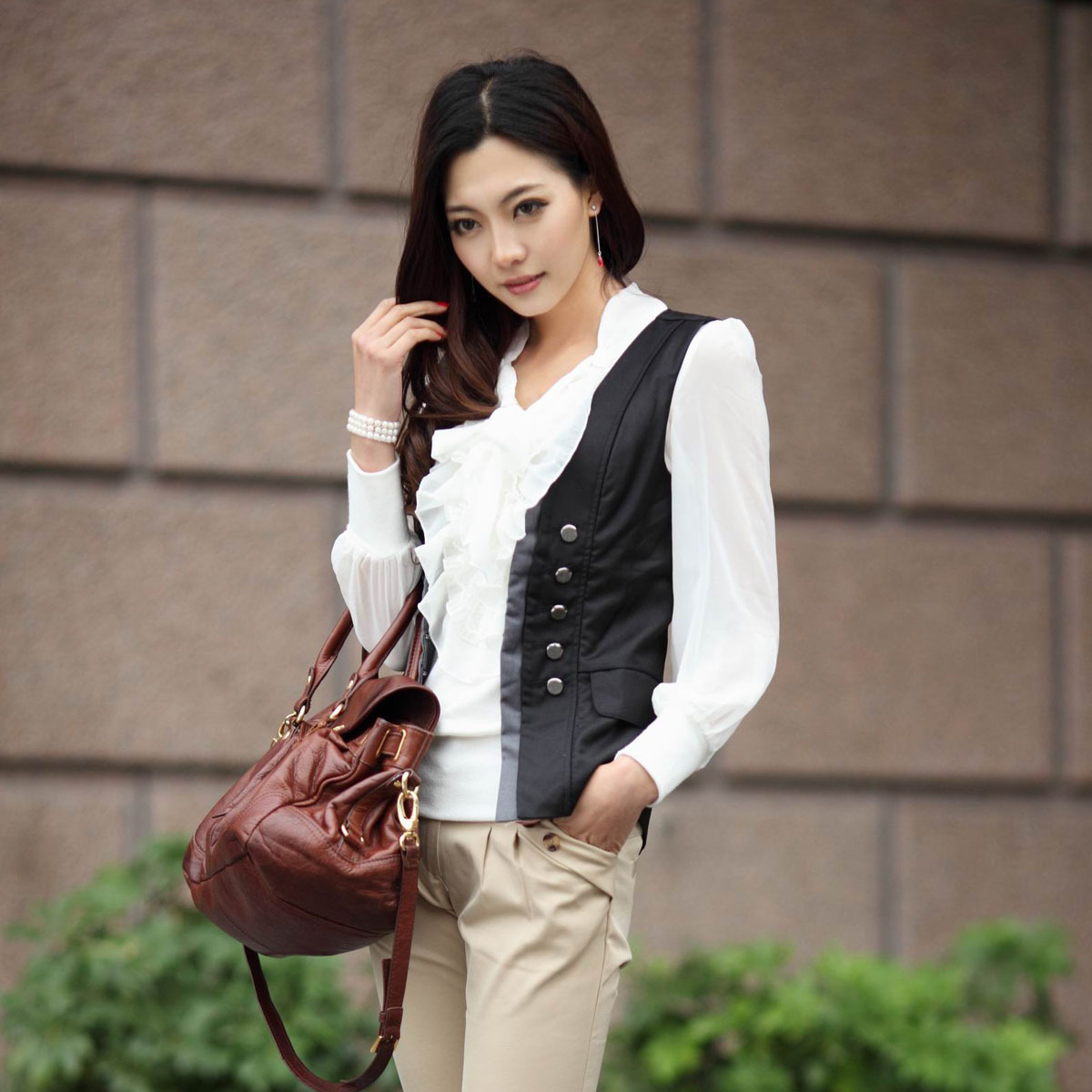 2013 spring star double breasted casual ol style vest vest women's