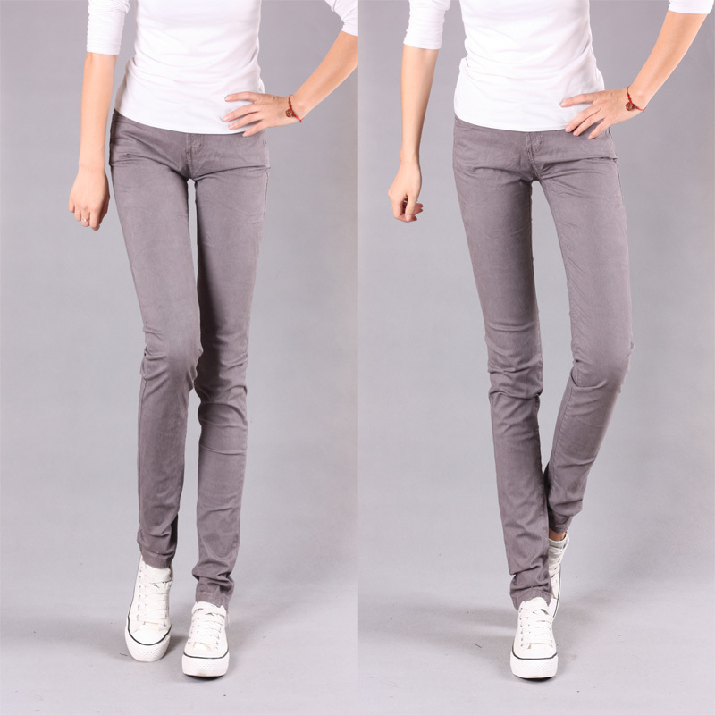 2013 spring  summer thin smoky grey female trousers casual pencil pants boot cut jeans 516 NCMPGNN