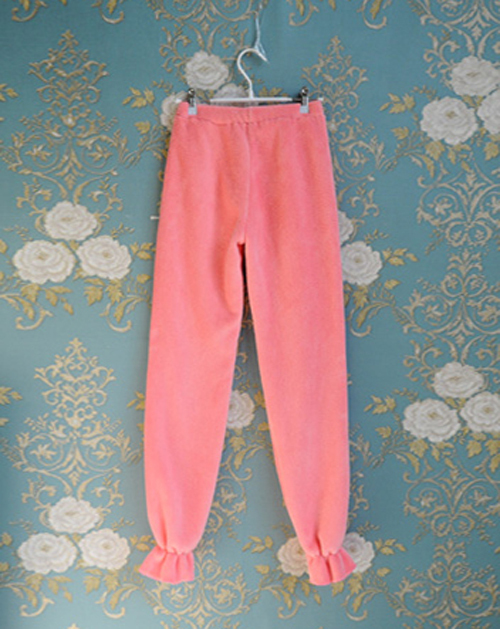 2013 spring sweet candy color coral fleece thermal lounge pajama pants princess women's trousers