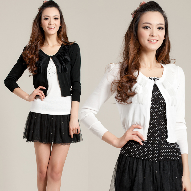 2013 spring sweet cardigan women's lace decoration all-match small cape waistcoat