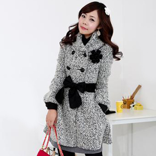 2013 spring sweet slim thin , long paragraph woolen overcoat outerwear trench women's autumn and winter