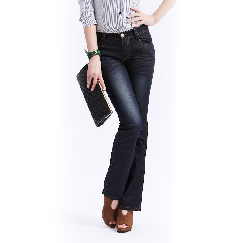 2013 spring thin butt-lifting small bell-bottom jeans trousers female boot cut denim 8599