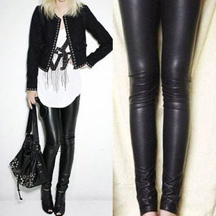 2013 Spring thin section Matte factory direct supply high waist fashion nine minutes of faux leather pants / leggings wholesale