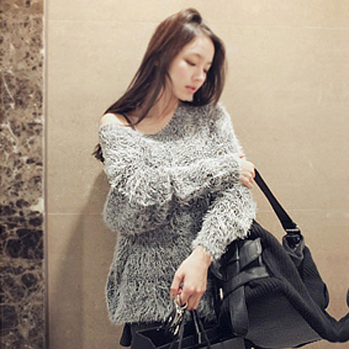 2013 spring trend gentlewomen slim all-match loose o-neck sweater female 63130