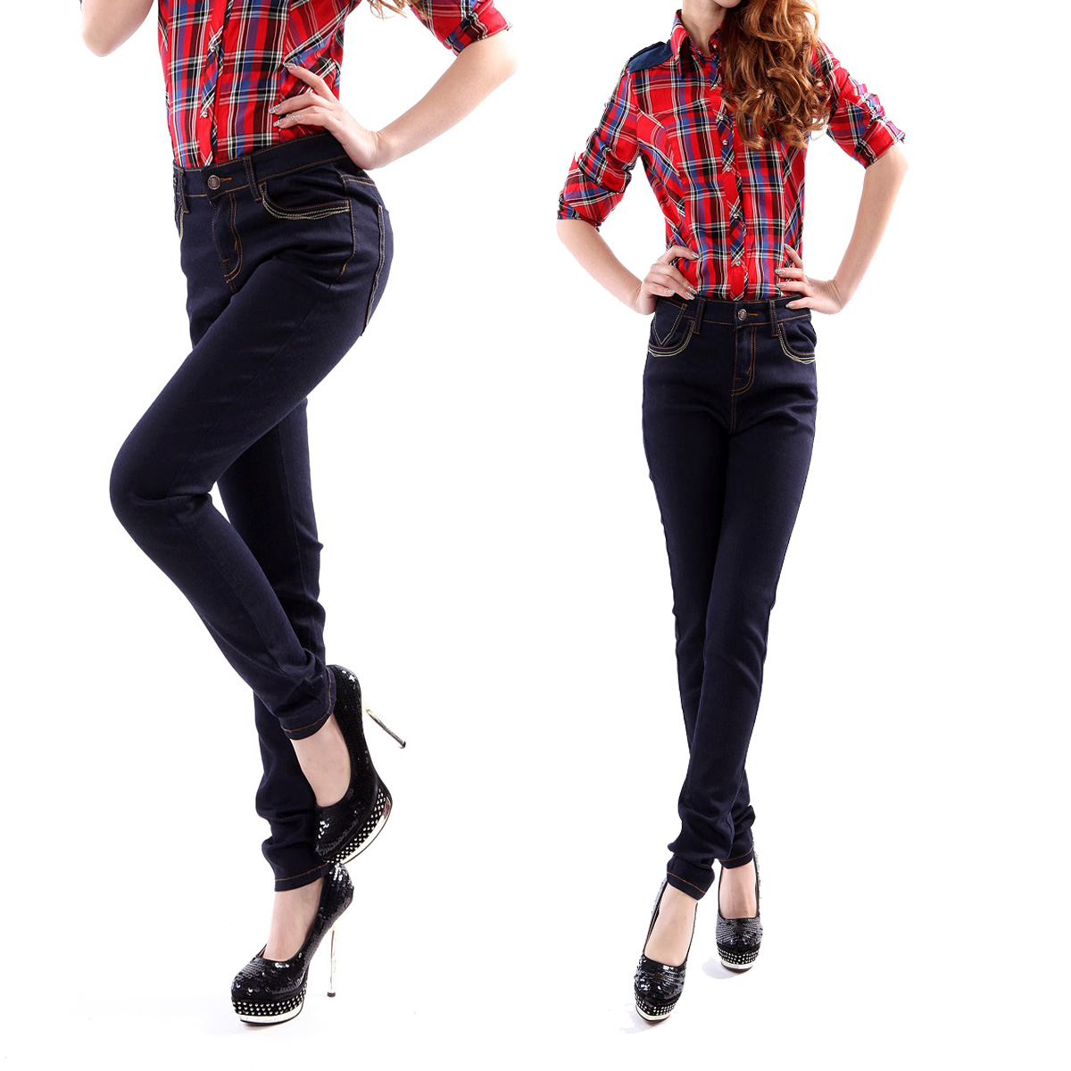 2013 spring trousers skinny jeans female dark color jeans pencil pants female