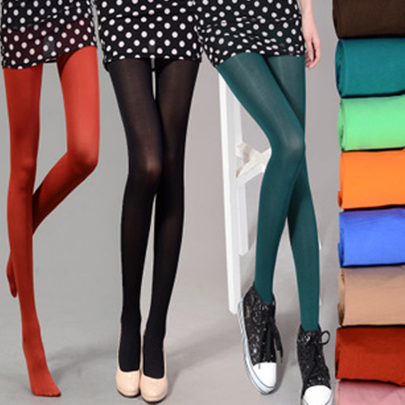 2013 spring velvet women's one piece stockings thin candy color socks sexy pants