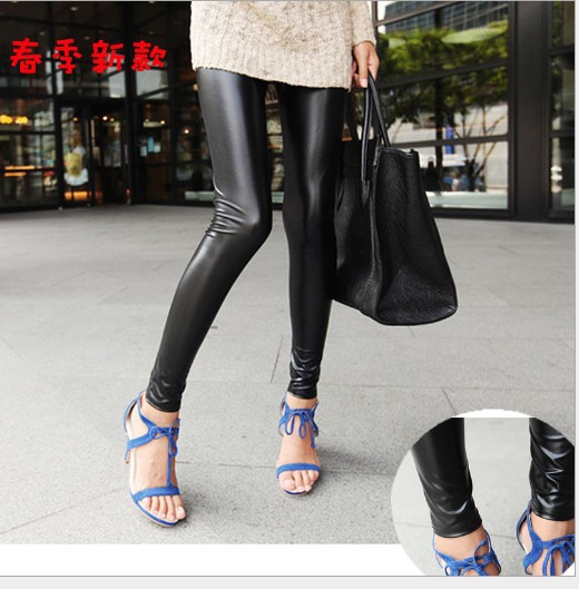 2013 Spring Winter summer Fashion Punk Party galaxy Black PU Leather  for women tights leather leggings free size