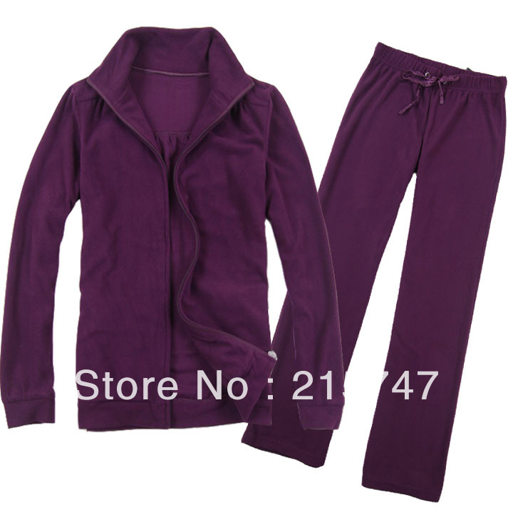 2013 Spring Women derlook casual outdoor fleece clothing fleece pants set with free shipping