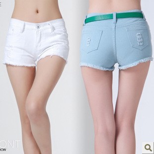 2013 spring Women loose plus size denim shorts casual trousers candy color hot