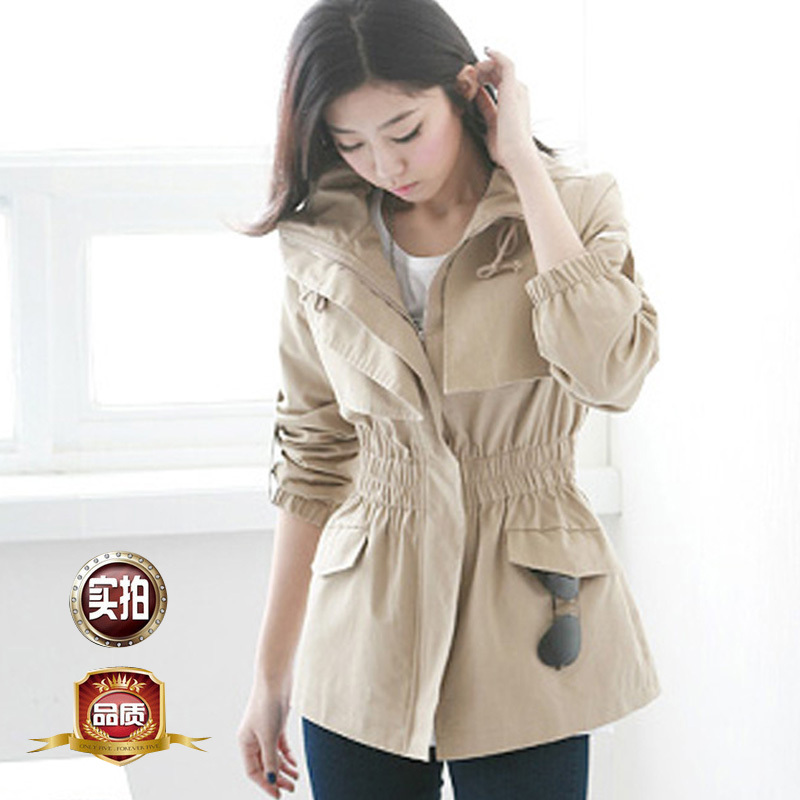 2013 spring women outerwear medium-long slim waist slim overcoat women's plus size trench