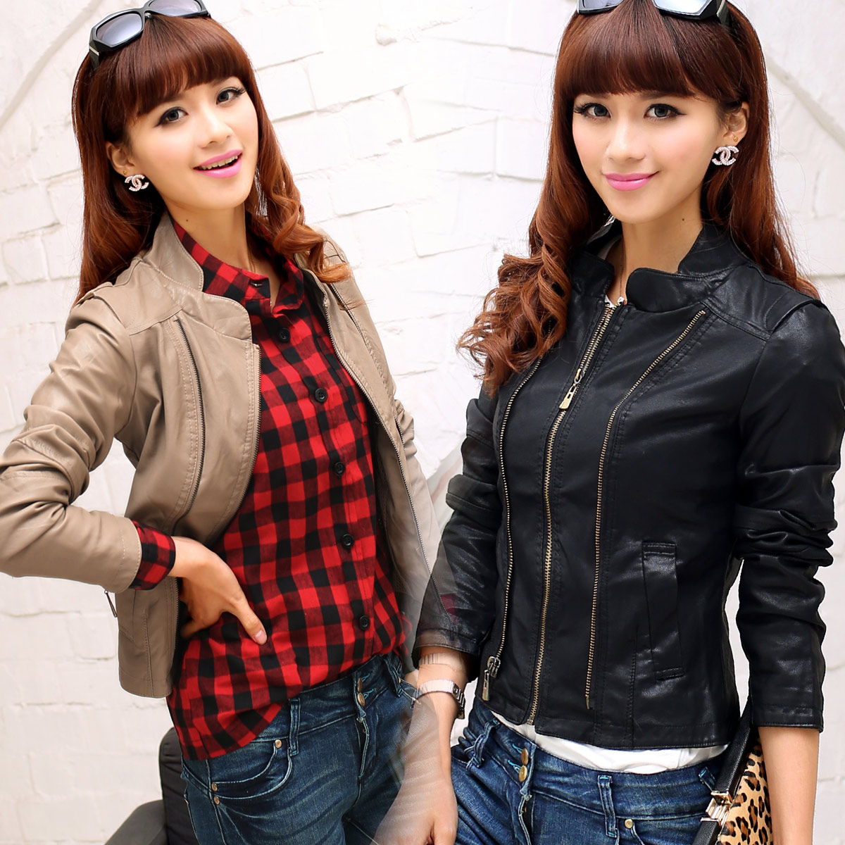 2013 spring women's 0833 zipper accessories elegant small leather clothing PU clothing l