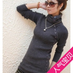 2013 spring women's basic sweater medium-long slim hip sweater basic sweater women's