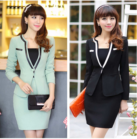 2013 spring women's colorful fashion work wear three pieces set skirt female