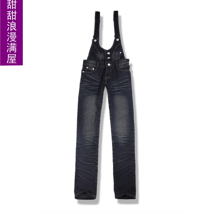 2013 spring women's fashion personality d881 one-piece denim bib pants denim trousers high quality