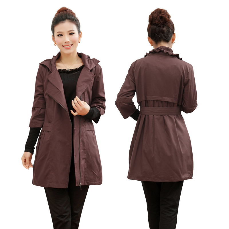 2013 spring women's fashion plus size trench loose mother clothing Free Shipping