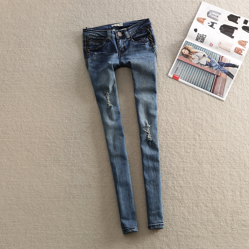 2013 spring women's fashion slim water wash denim skinny pencil pants