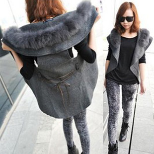 2013 spring women's fur collar vest outerwear sleeveless vest cardigan thermal vest