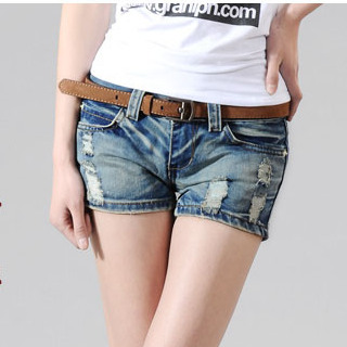 2013 spring women's jeans plus size shorts fashion loose hole