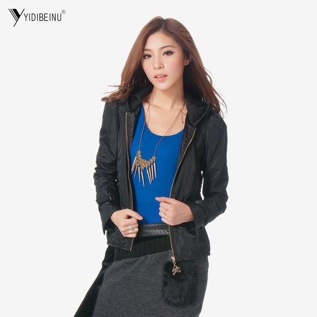 2013 spring women's long-sleeve casual with a hood short jacket top long johns coat