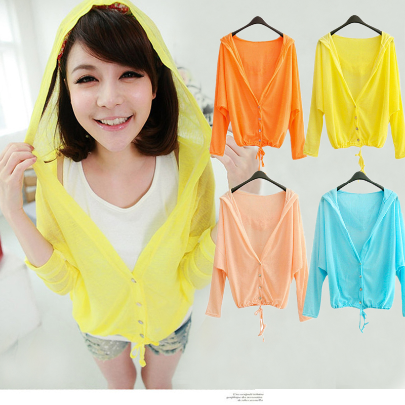 2013 spring women's loose batwing sleeve sun protection clothing short jacket air conditioning shirt