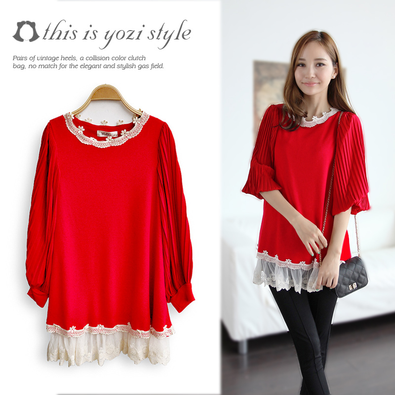 2013 spring women's loose lace sweater casual sweater female zb172