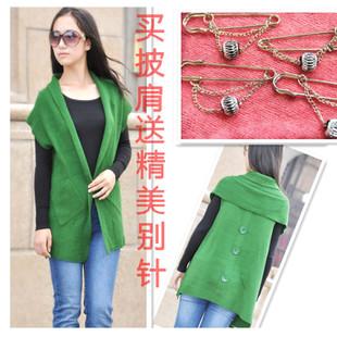 2013 spring women's medium-long cardigan sweater cape vest plus size female sweater