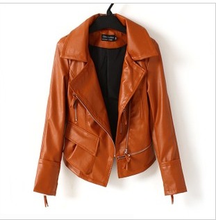 2013 spring women's motorcycle clothing leather coat PU short design slim women's leather clothing japanned leather clothing