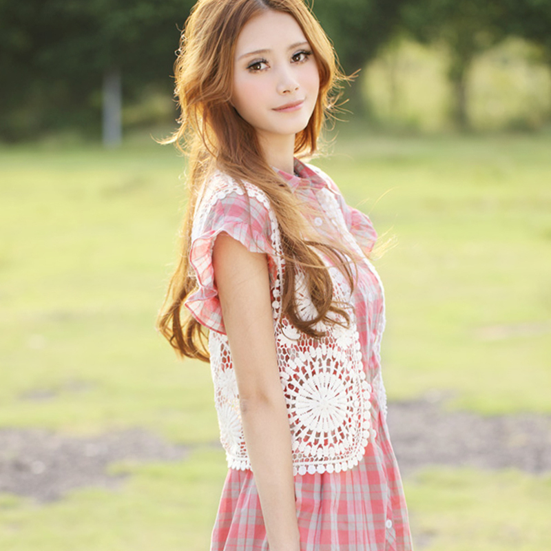 2013 spring women's new arrival sweet rustic exquisite cutout crochet vest