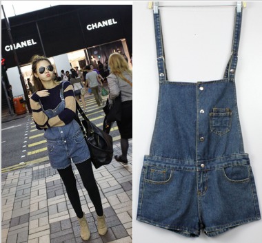 2013 spring women's new arrival Women fashionable casual loose denim shorts sports bib pants