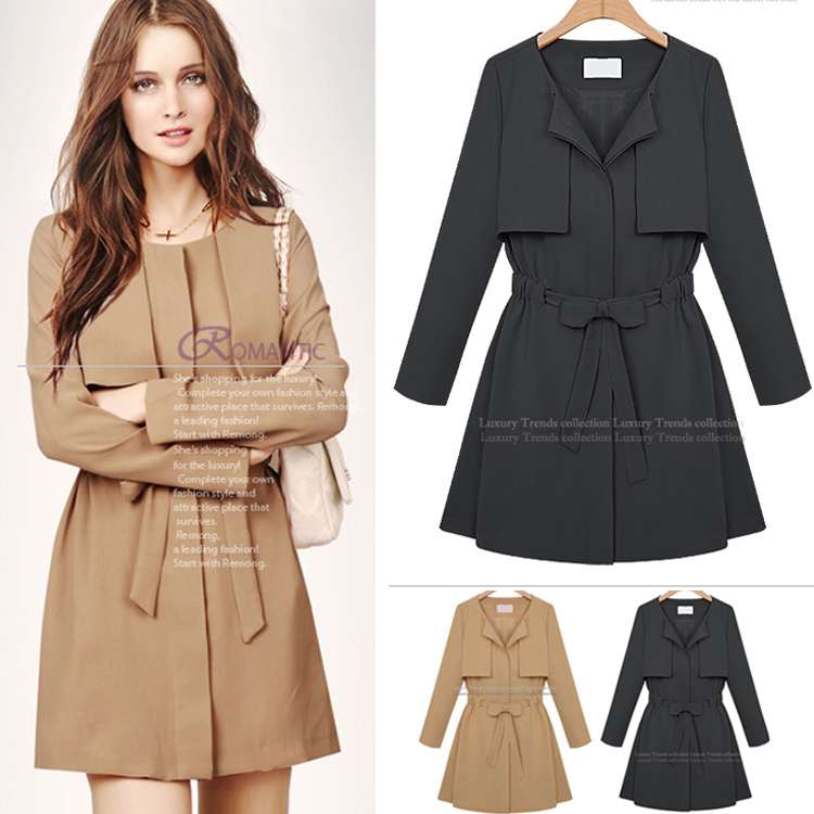 2013 spring women's plus size european version of the trench slim waist outerwear personalized medium-long trench