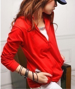 2013 spring women's plus size hooded long-sleeve zipper-up all-match class service sweatshirt outerwear