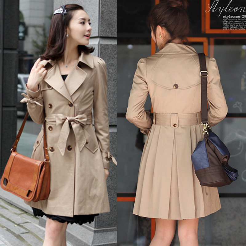 2013 spring women's plus size trench female outerwear dress trench medium-long slim waist outerwear